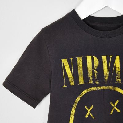 Mini boys grey nirvana print T-shirt